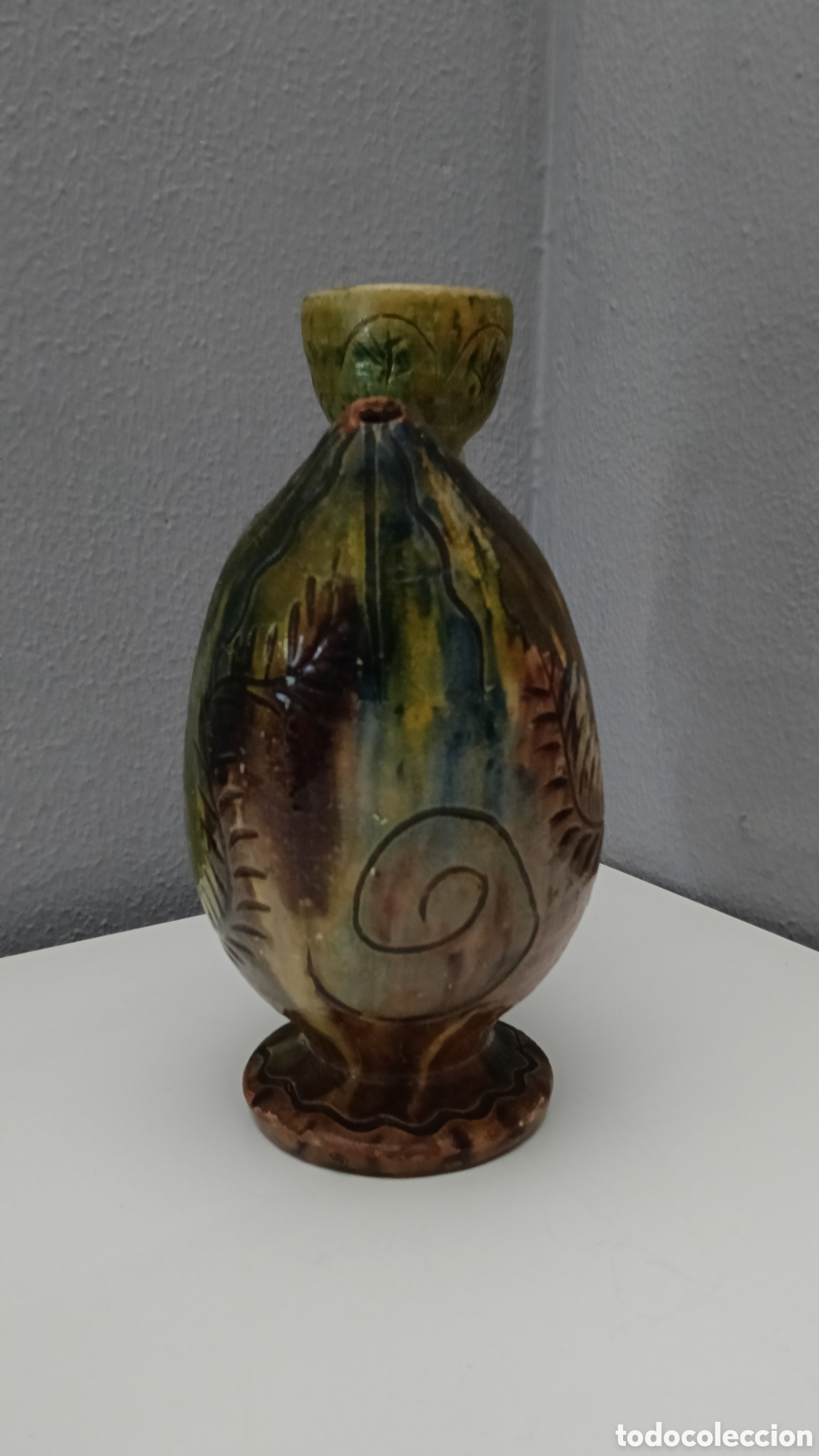 Otros objetos de arte: Botijo de Cer&aacute;mica Esmaltada Vintage - Foto 2