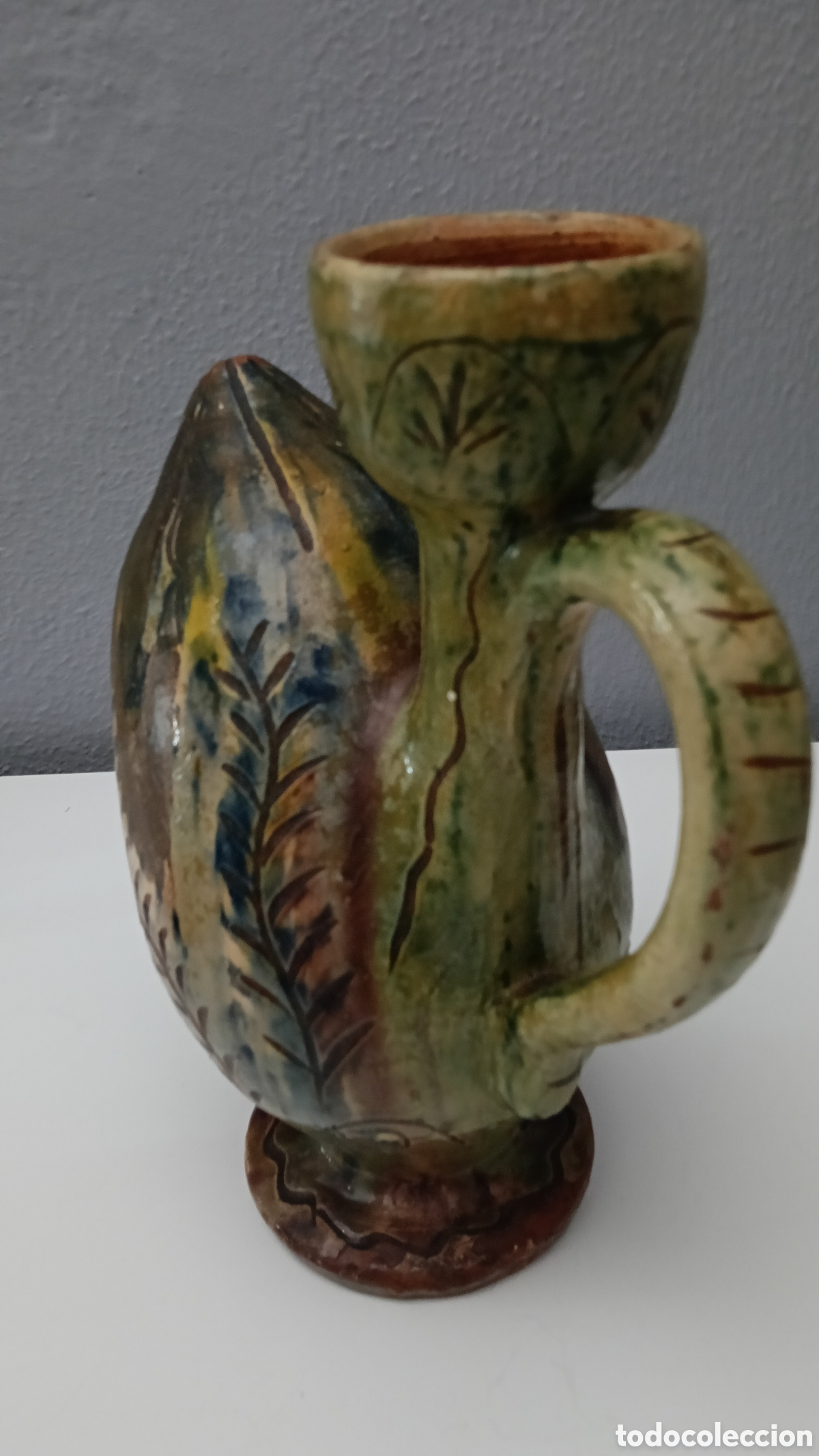 Otros objetos de arte: Botijo de Cer&aacute;mica Esmaltada Vintage - Foto 4