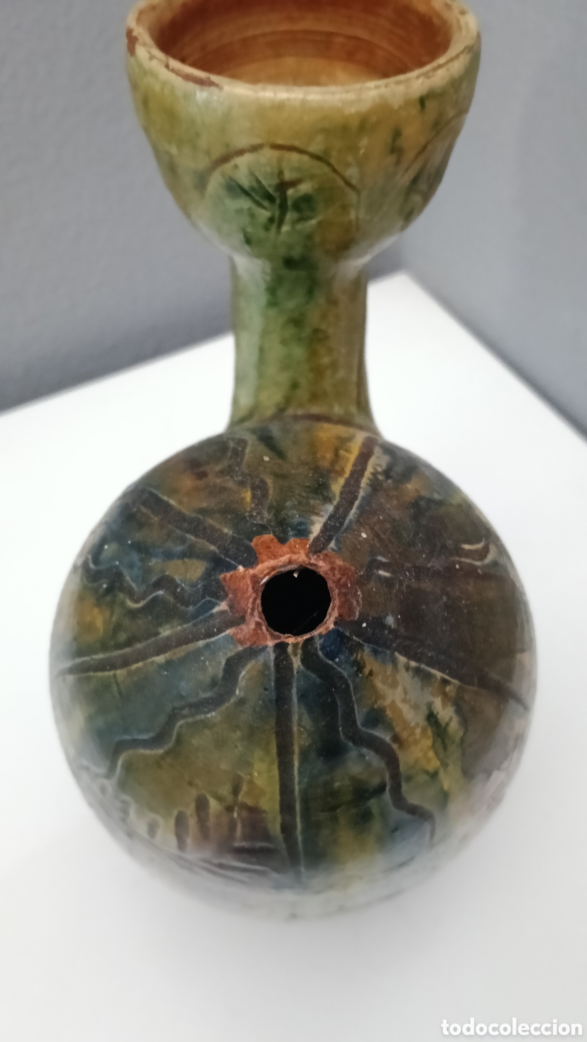 Otros objetos de arte: Botijo de Cer&aacute;mica Esmaltada Vintage - Foto 6