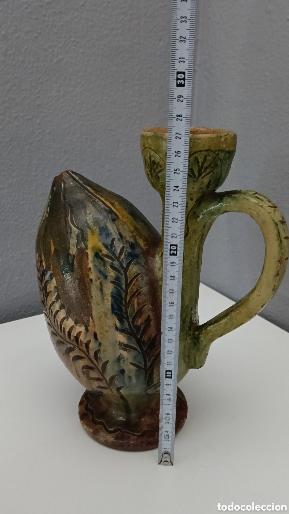 Otros objetos de arte: Botijo de Cer&aacute;mica Esmaltada Vintage - Foto 7
