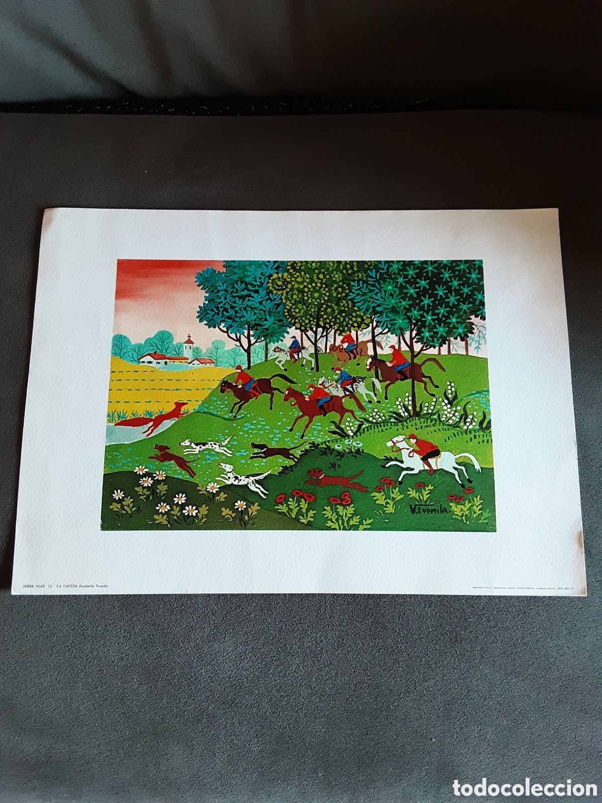 Art: REPRODUCCION PROHIBIDA CUADRO LA CACCIA SERIE NAIF 13 LUDMILA VOUCH