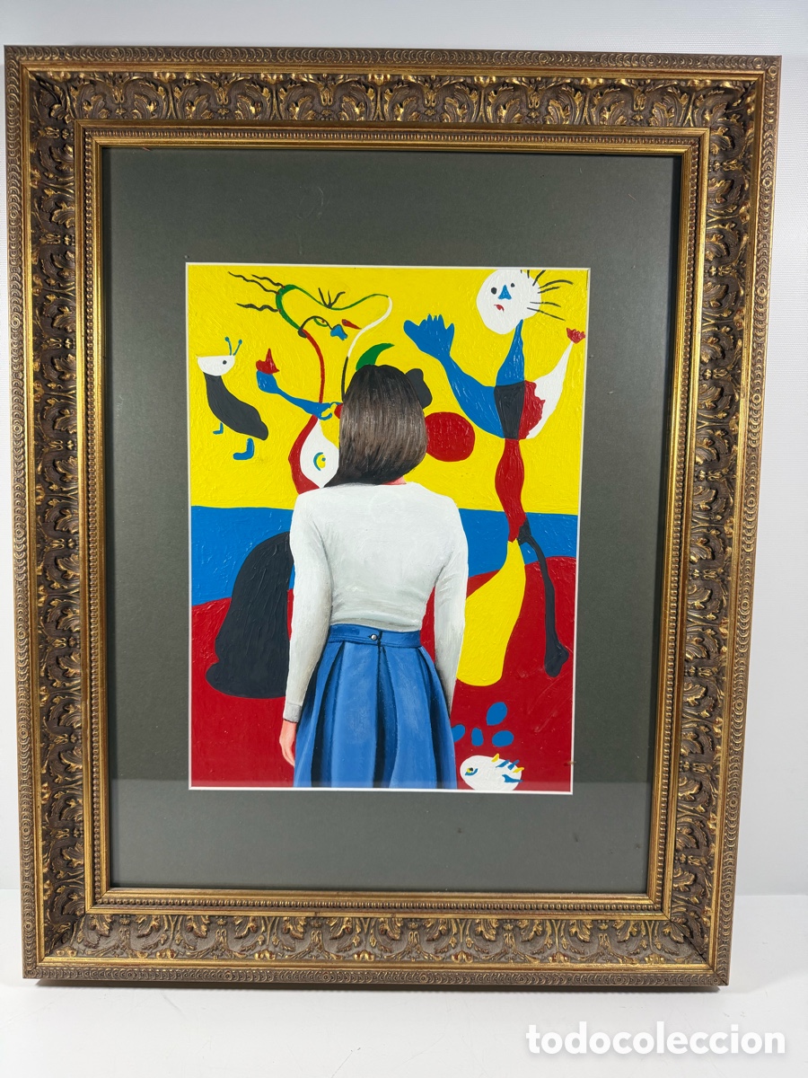 Art: Gerard Boersma &ndash; Le Fermier Et Son &Eacute;pouse &ndash; Obra contempor&aacute;nea enmarcada &ndash; Estilo Mir&oacute;