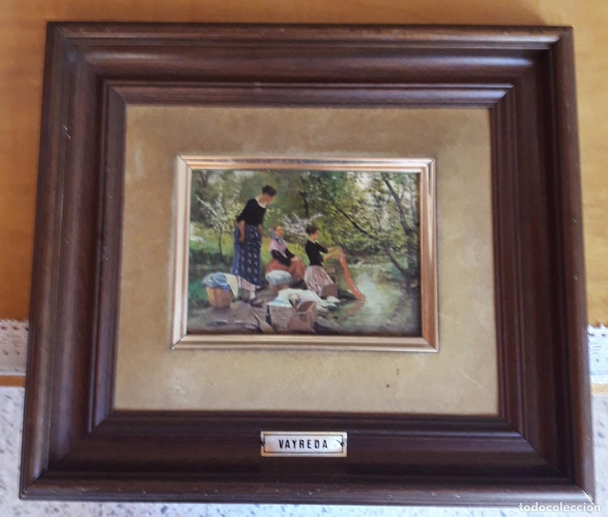 Otros objetos de arte: CUADRO PINTADO Y ESMALTADO VAYREDA, CON MARCO DE MADERA. - Foto 1