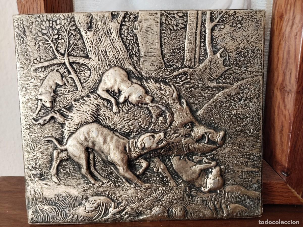 Andere Kunstgegenst&auml;nde: Panel troquelado escena de caza. En cart&oacute;n. Para enmarcar o pegar en superficie.