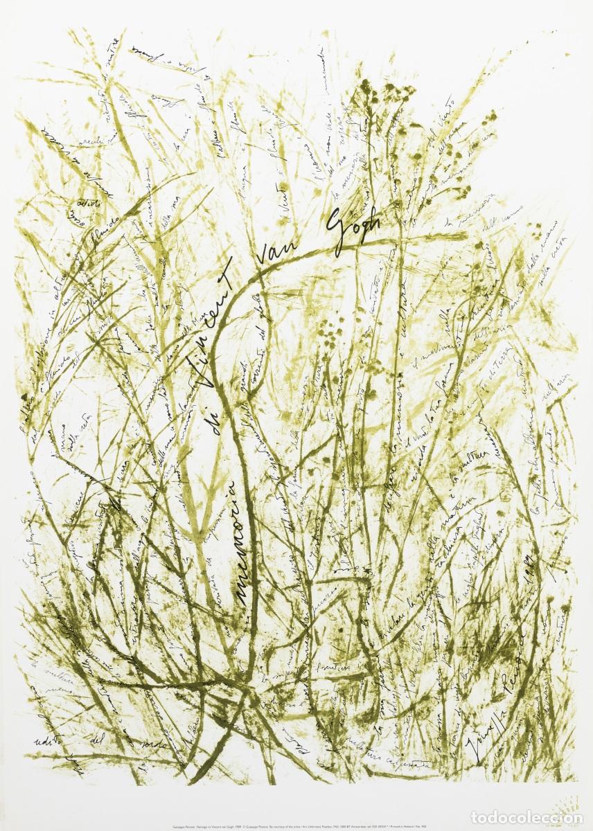 Otros Objetos de Arte: Cartel de Giuseppe Penone en homenaje a V. Van Gogh.