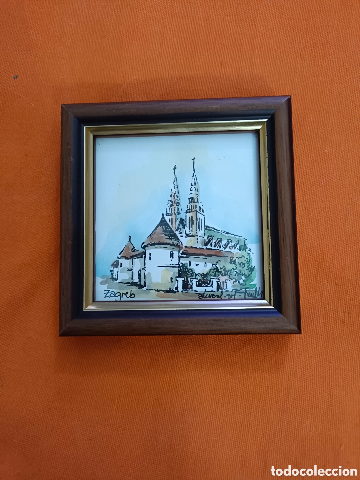 Otros objetos de arte: Cuadro de Zagreb capital de Croacia - Foto 1