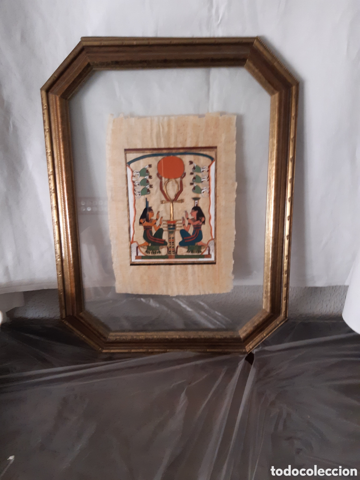 Otros objetos de arte: Cuadro decorativo con papiro comprado en Egipto - Foto 1