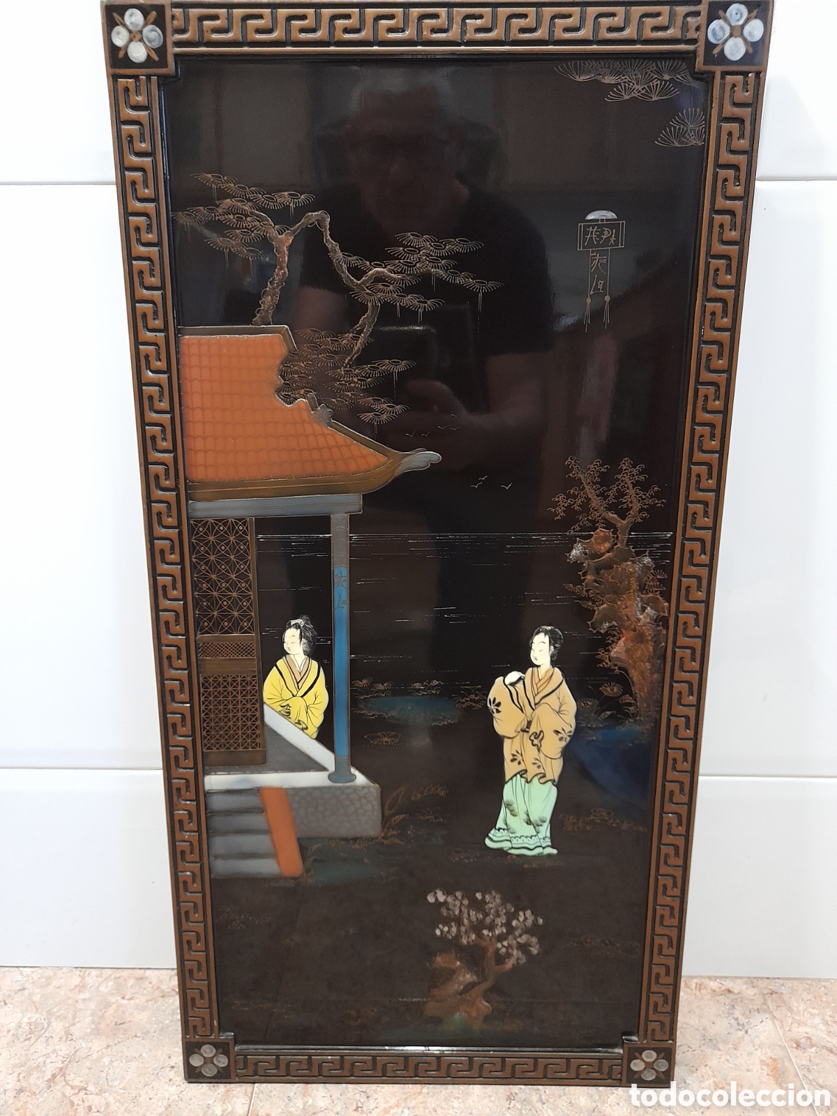 Otros objetos de arte: Tabla lacada china 38x 75 cm - Foto 2