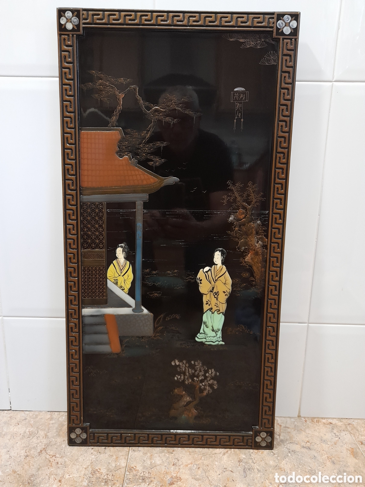 Otros objetos de arte: Tabla lacada china 38x 75 cm - Foto 1