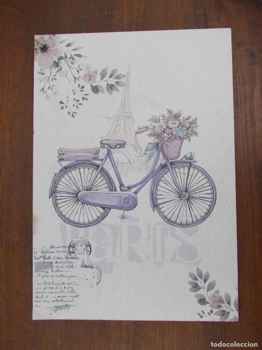 Andere Kunstgegenst&auml;nde: cuadro Placa decorativa bicicleta vintage madera impresi&oacute;n retro