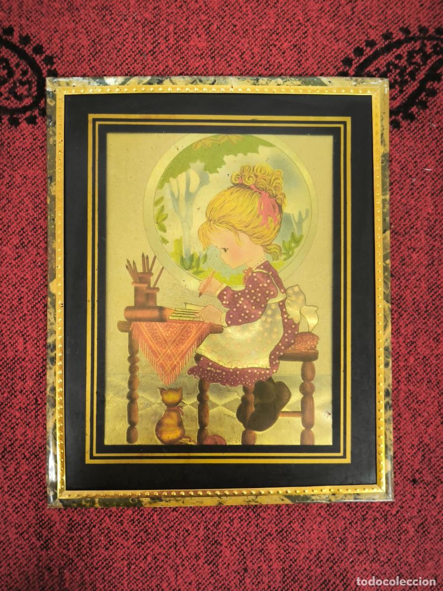 Otros Objetos de Arte: Cuadro 3D Decorativo Infantil 27 Cm &ndash; Escena Cl&aacute;sica Con Efecto Relieve Y Marco Dorado