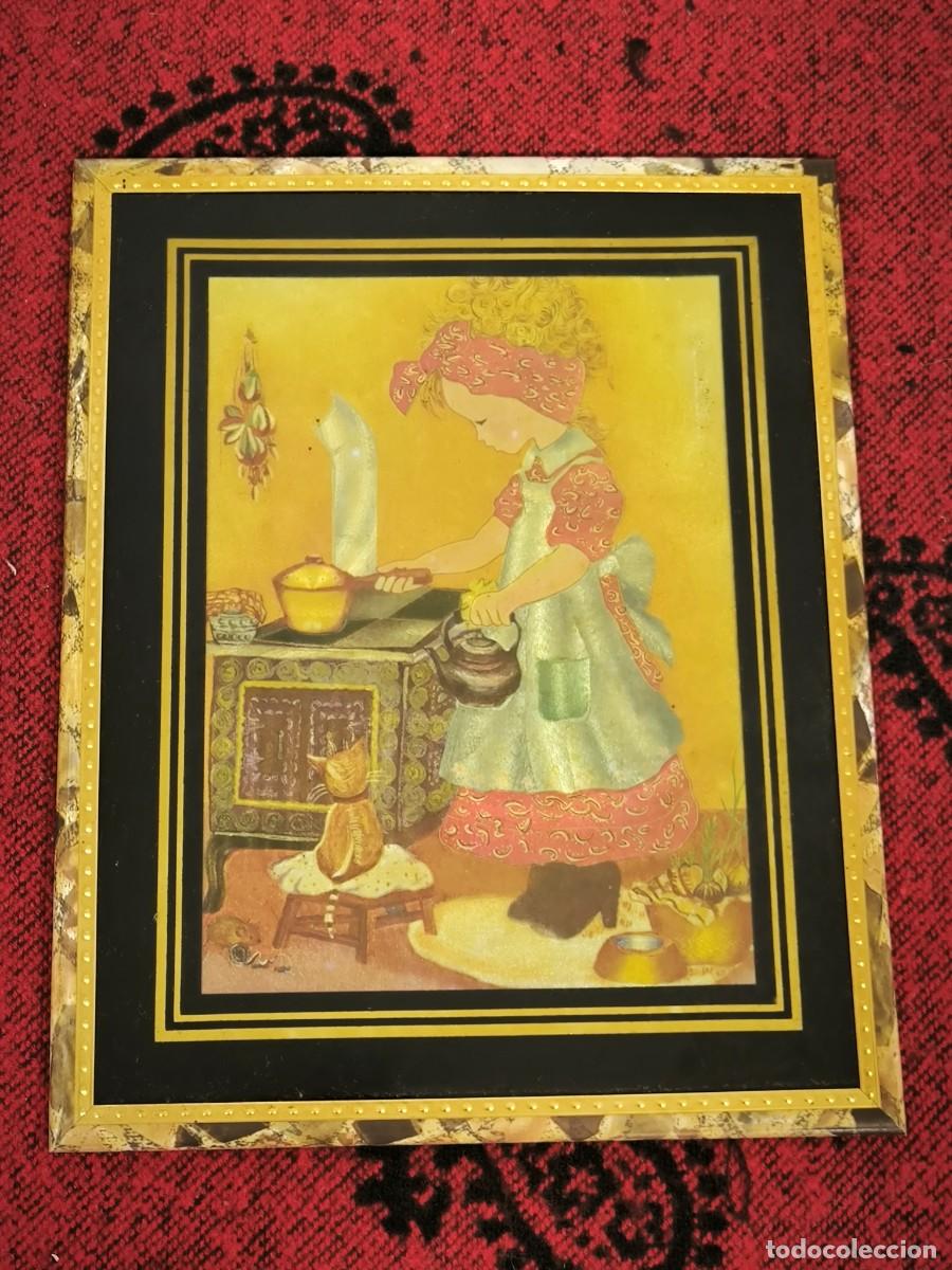 Otros Objetos de Arte: Cuadro 3D Decorativo Infantil 27 Cm &ndash; Escena Cl&aacute;sica Cocina Con Efecto Relieve