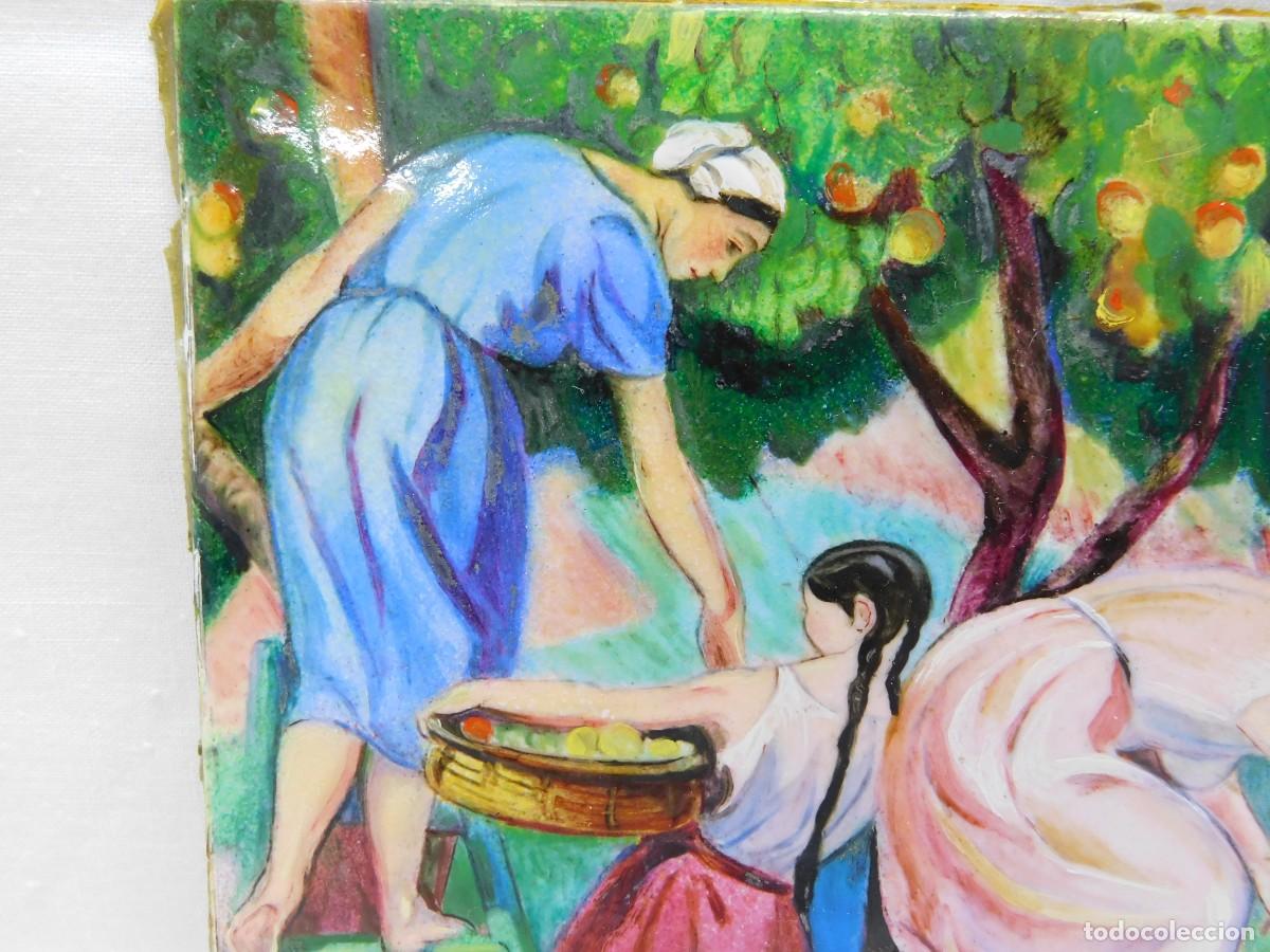 Otros objetos de arte: ESMALTE SOBRE COBRE - CAMPESINAS - Foto 2