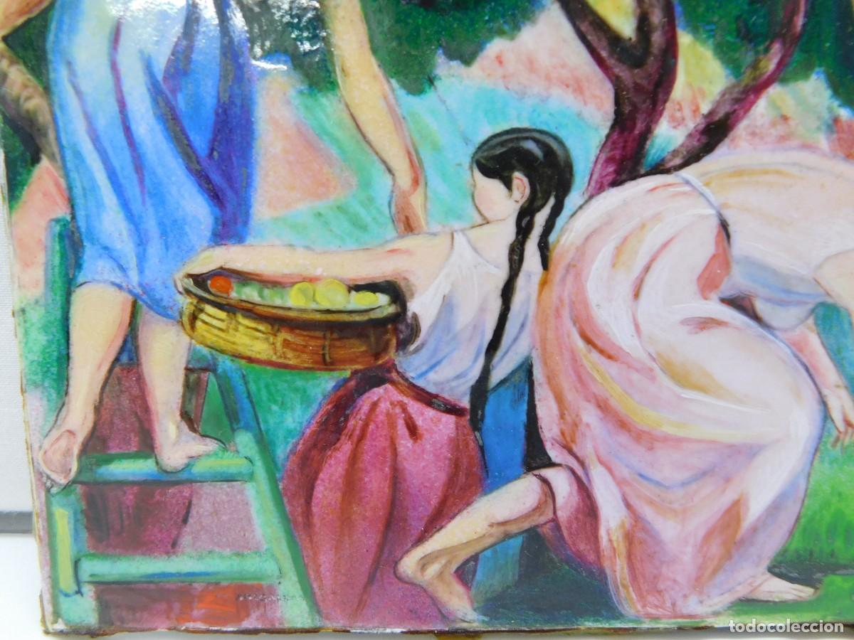 Otros objetos de arte: ESMALTE SOBRE COBRE - CAMPESINAS - Foto 3