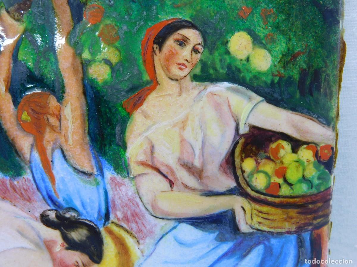 Otros objetos de arte: ESMALTE SOBRE COBRE - CAMPESINAS - Foto 6