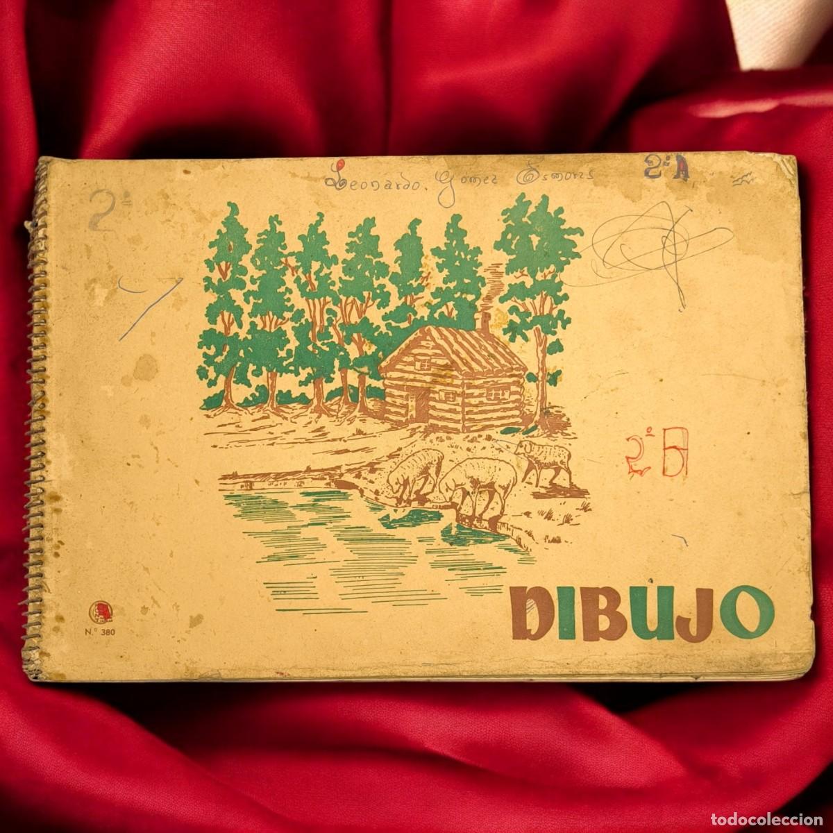 Otros Objetos de Arte: Antiguo Cuaderno De Dibujo Escolar Mediados Siglo XX &ndash; L&aacute;minas Art&iacute;sticas Firmadas