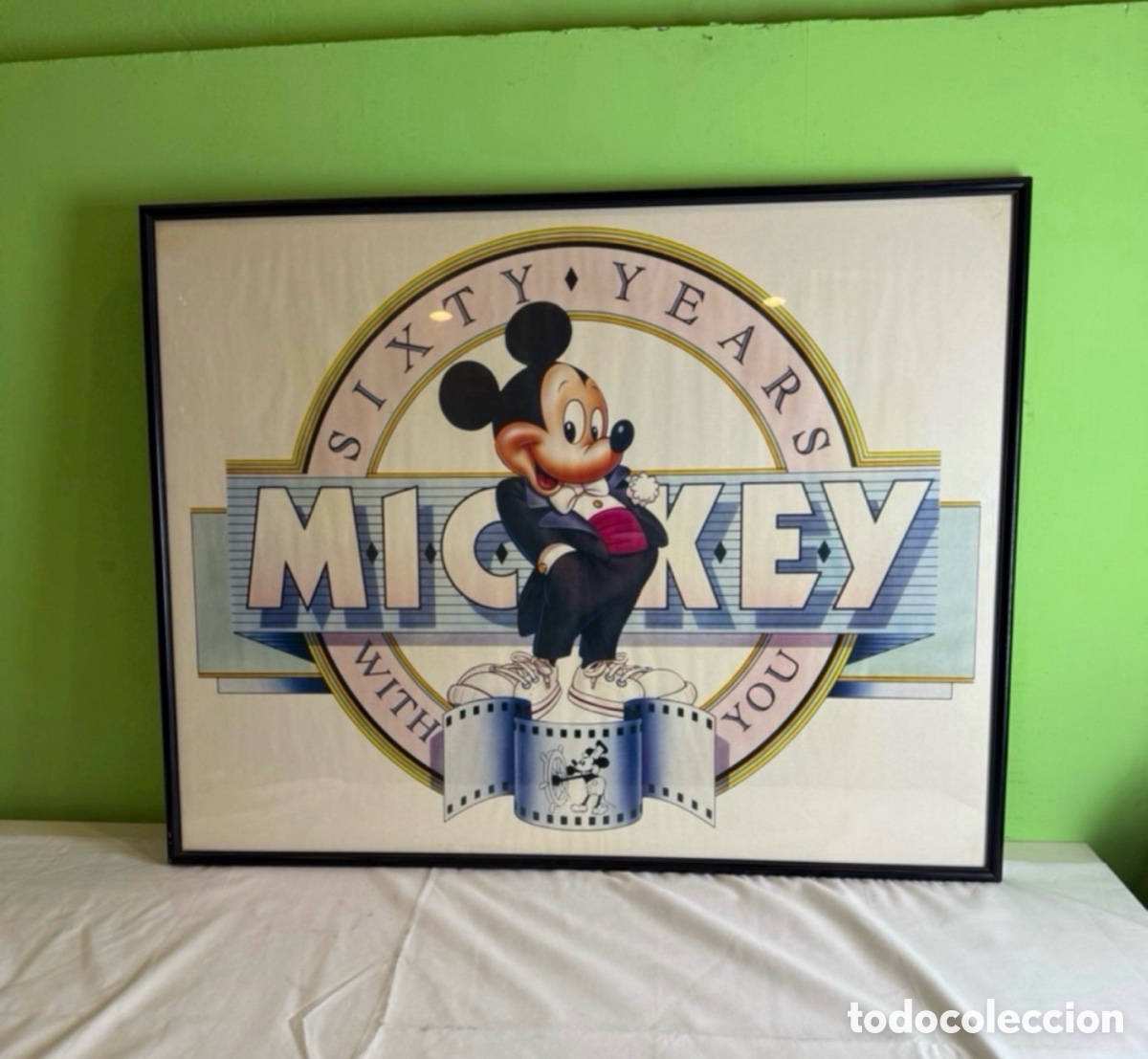 Otros Objetos de Arte: Cuadro Mickey Mouse 60 Years Walt Disney Athena gran formato enmarcado