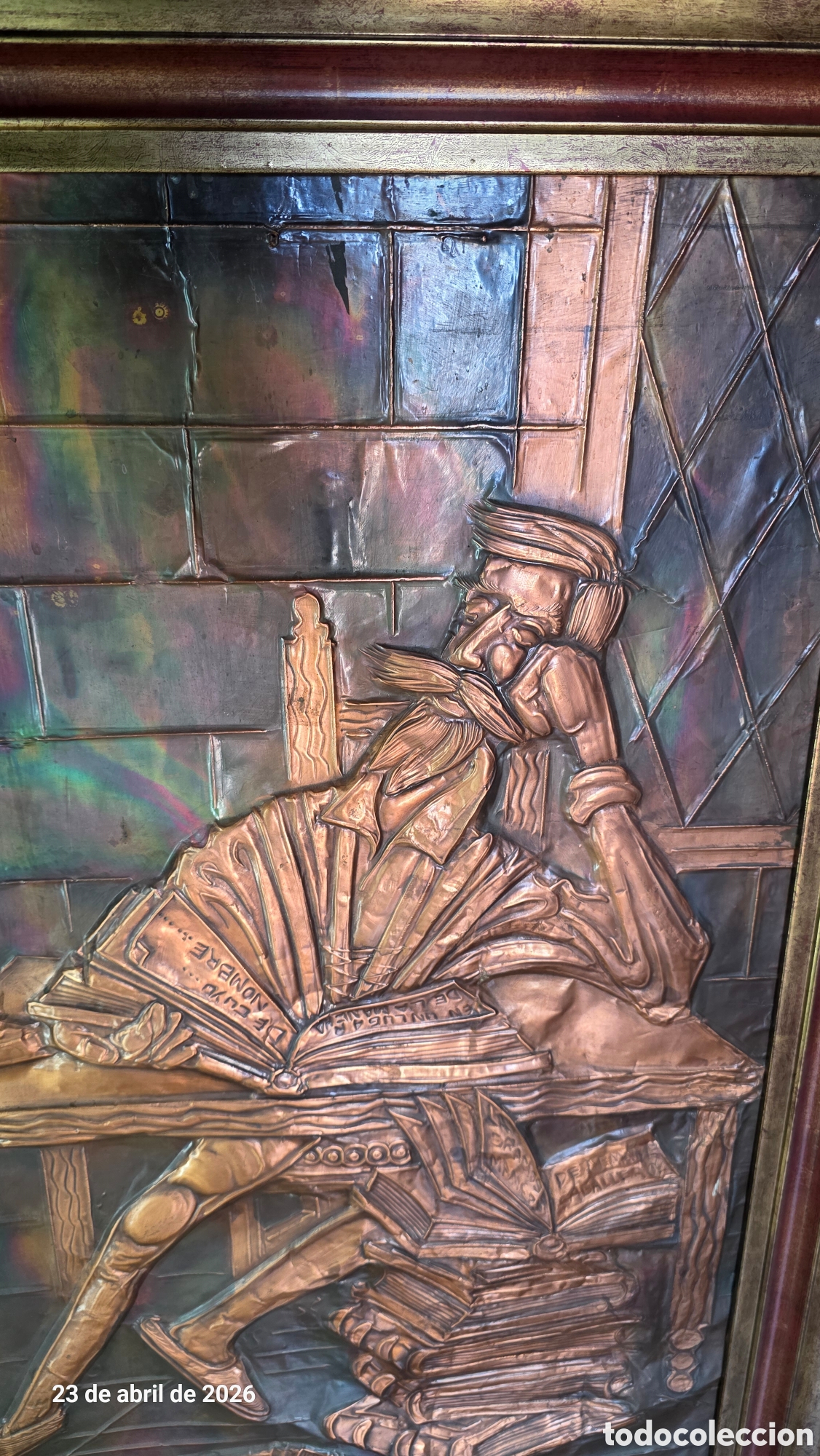 Otros objetos de arte: Cuadro Fon Quijote en relieve cobre - Foto 2