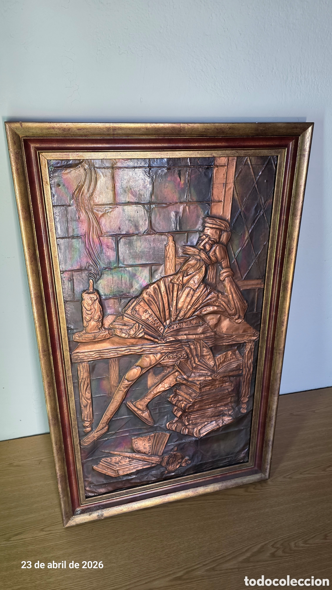 Otros objetos de arte: Cuadro Fon Quijote en relieve cobre - Foto 4