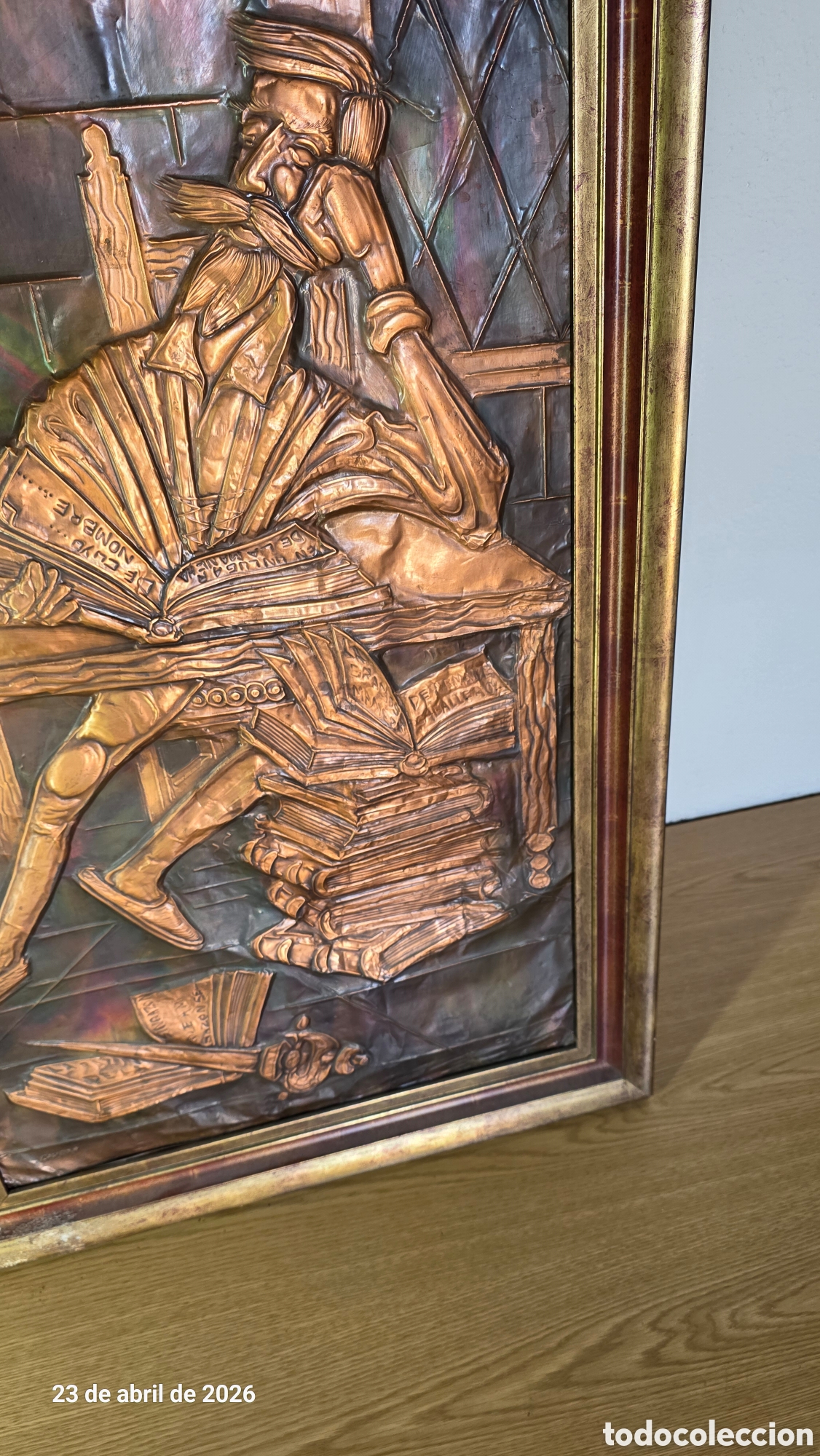 Otros objetos de arte: Cuadro Fon Quijote en relieve cobre - Foto 7
