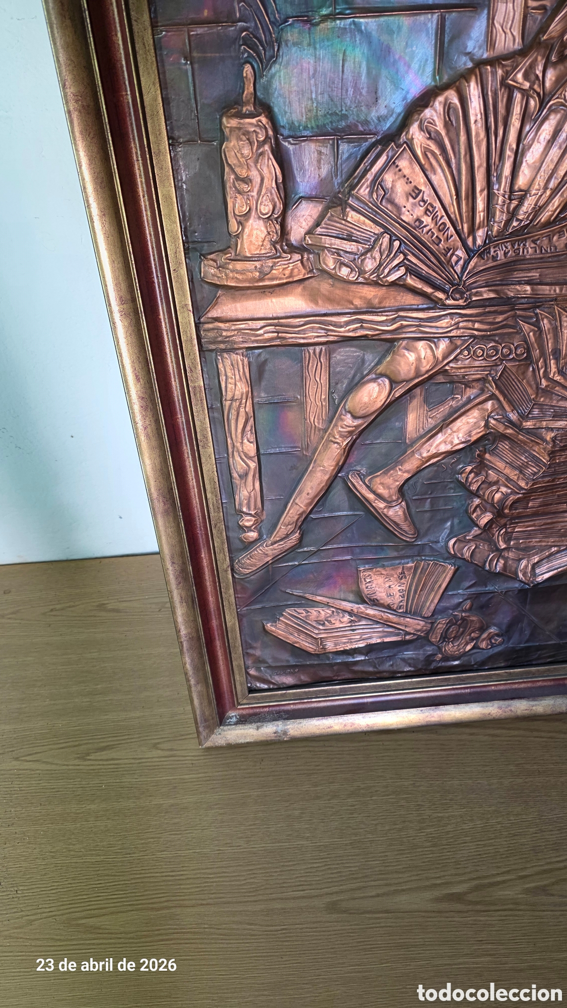 Otros objetos de arte: Cuadro Fon Quijote en relieve cobre - Foto 8