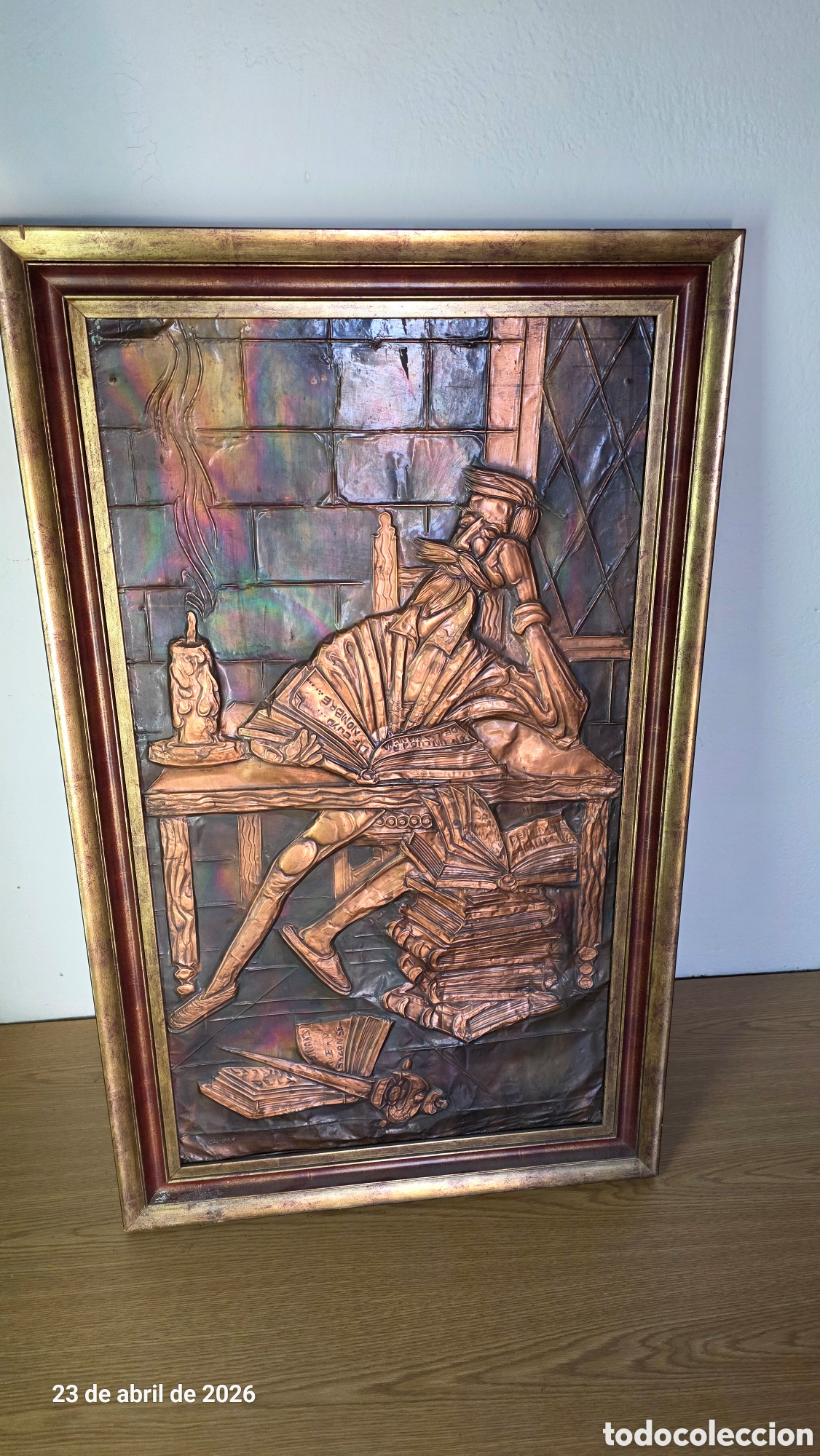 Otros objetos de arte: Cuadro Fon Quijote en relieve cobre - Foto 1