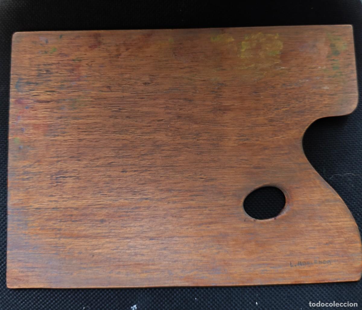 Otros Objetos de Arte: Paleta de pintor Leonardo Abelenda ,firmada y dedicada