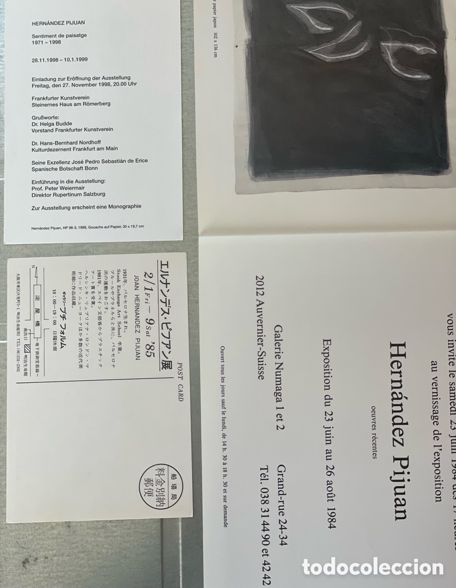 Otros objetos de arte: Hern&aacute;ndez Pijuan. Invitaciones 80/90 - Foto 5