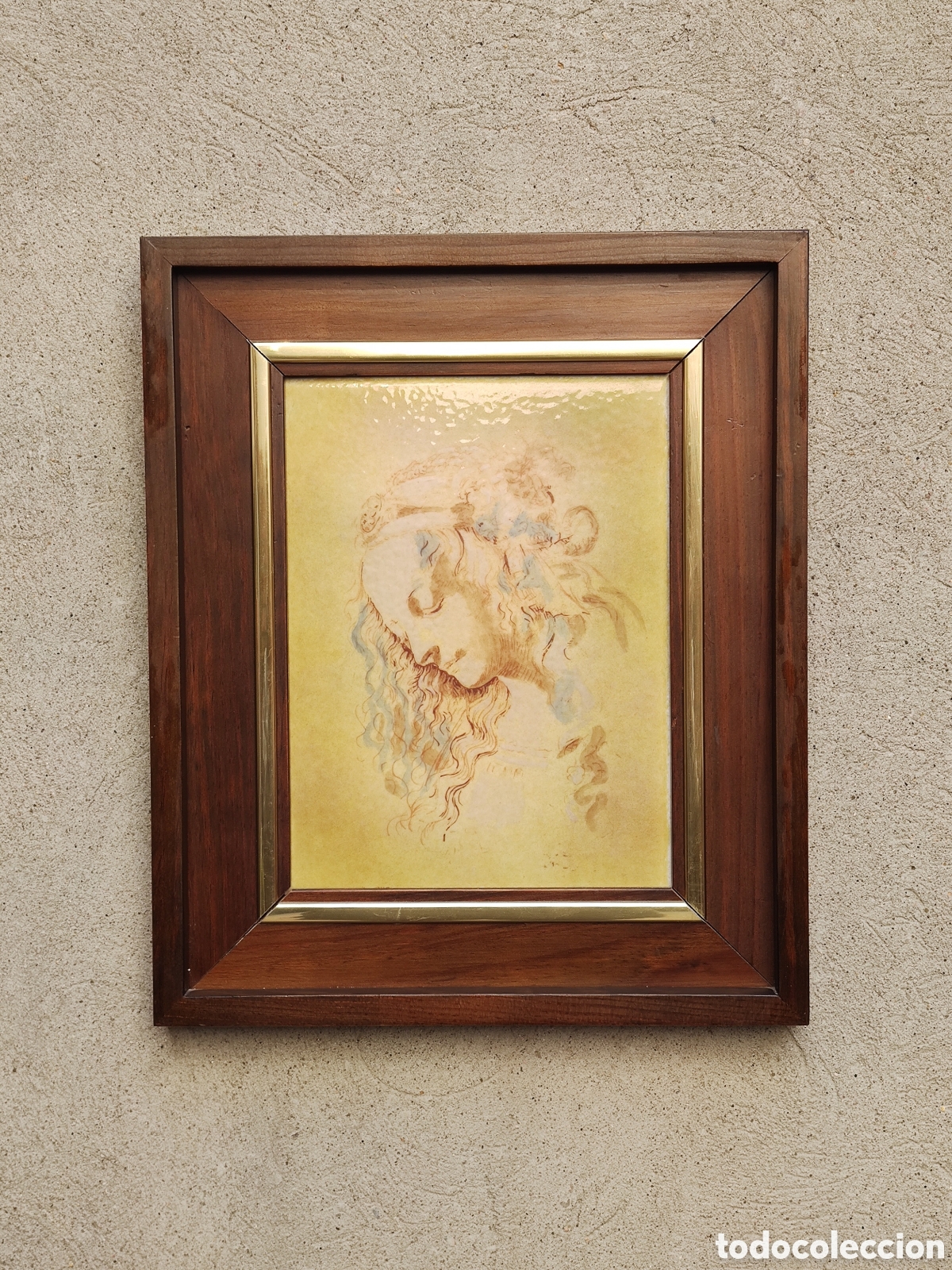 Otros objetos de arte: Esmalte Cabeza de mujer - Estudio de Leonardo Da Vinci - Foto 2