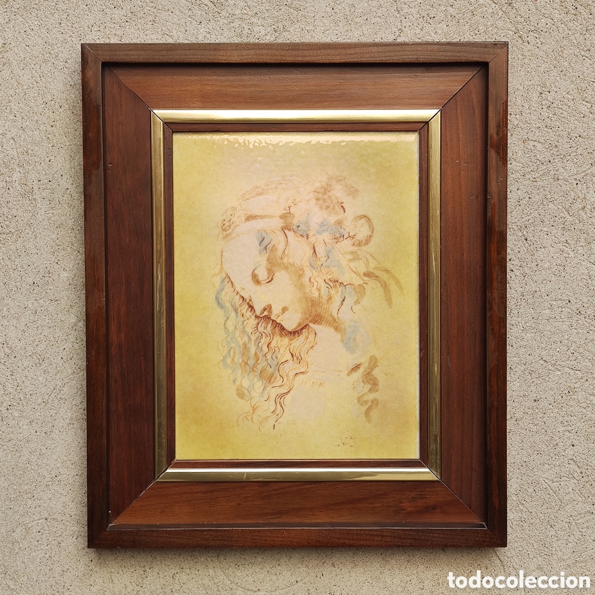 Otros objetos de arte: Esmalte Cabeza de mujer - Estudio de Leonardo Da Vinci - Foto 4
