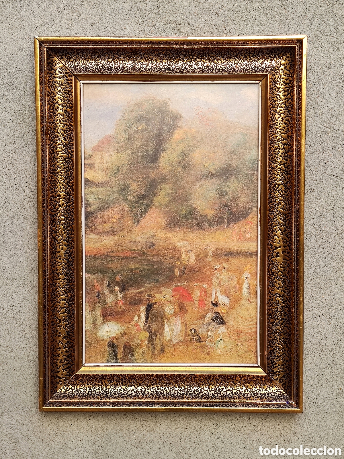 Otros Objetos de Arte: Cuadro La playa de Pornic, Auguste Renoir - fragmento, &oacute;leo sobre tabla