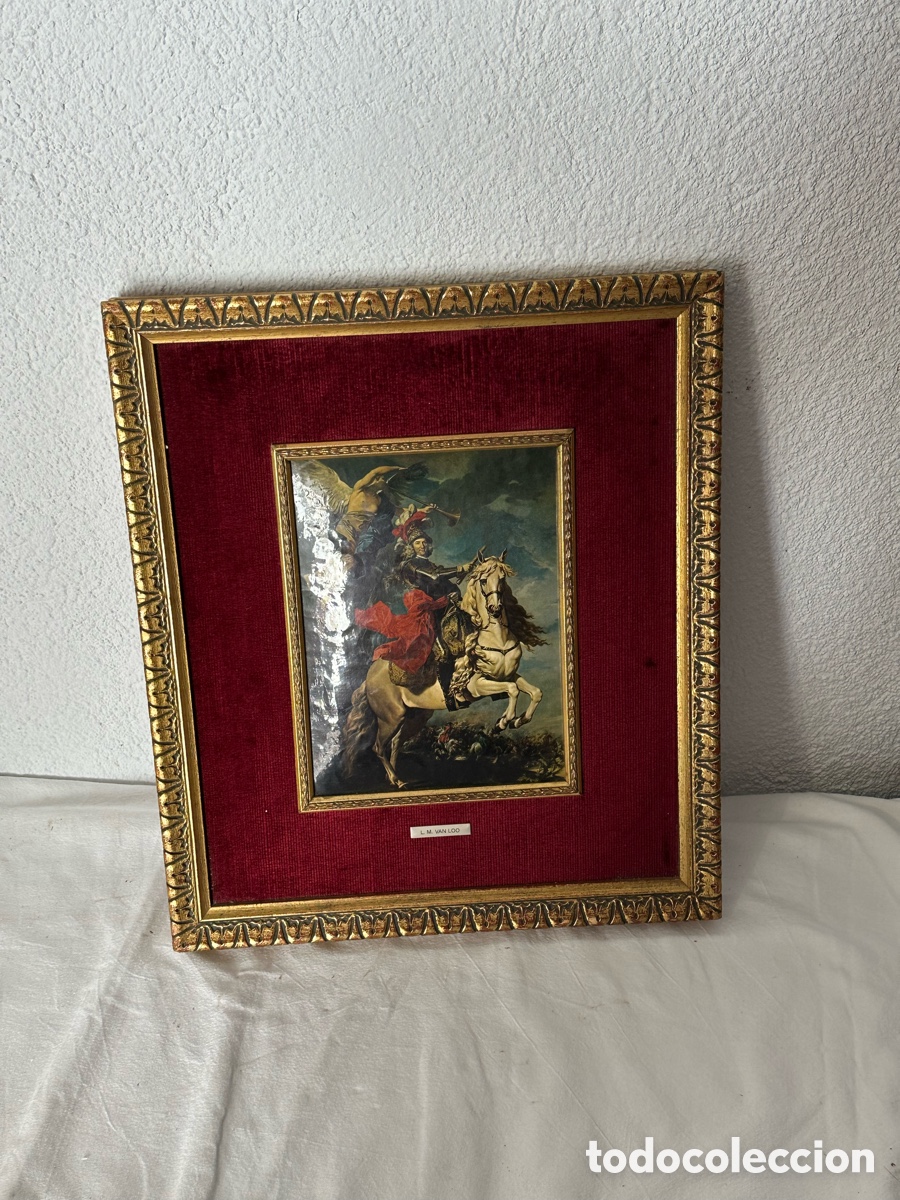 Otros Objetos de Arte: Sant Jordi esmalte al fuego enmarcado estilo L. M. Van Loo