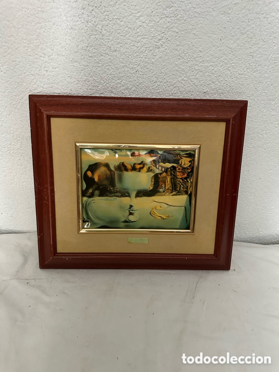 Otros Objetos de Arte: Salvador Dal&iacute; Aparici&oacute;n de un rostro y un frutero esmalte al fuego sobre cobre enmarcado