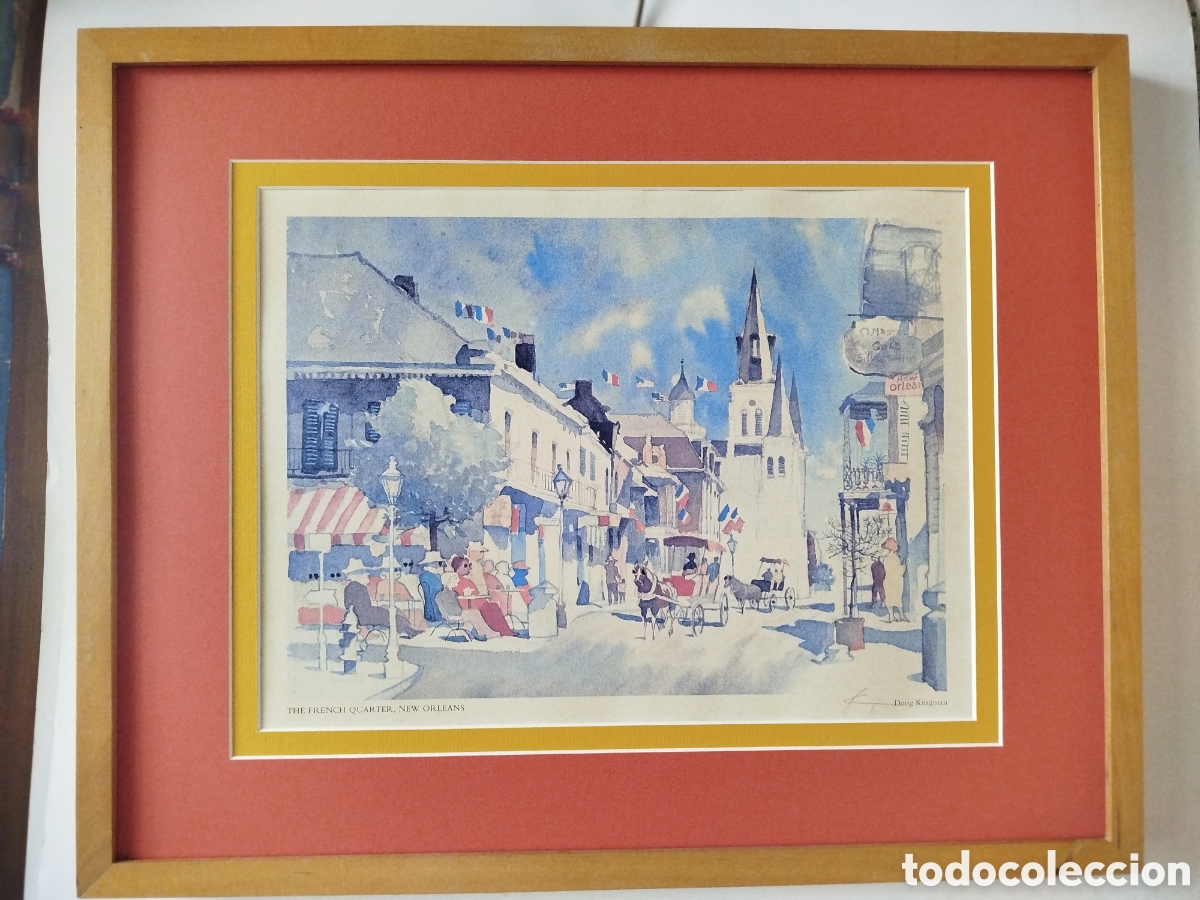 Otros Objetos de Arte: DONG KINGMAN. THE FRENCH QUARTER. NEW ORLEANS. REPRODUCCI&Oacute;N EN OFFSET DE ACUARELA FIRMADA A LAPIZ