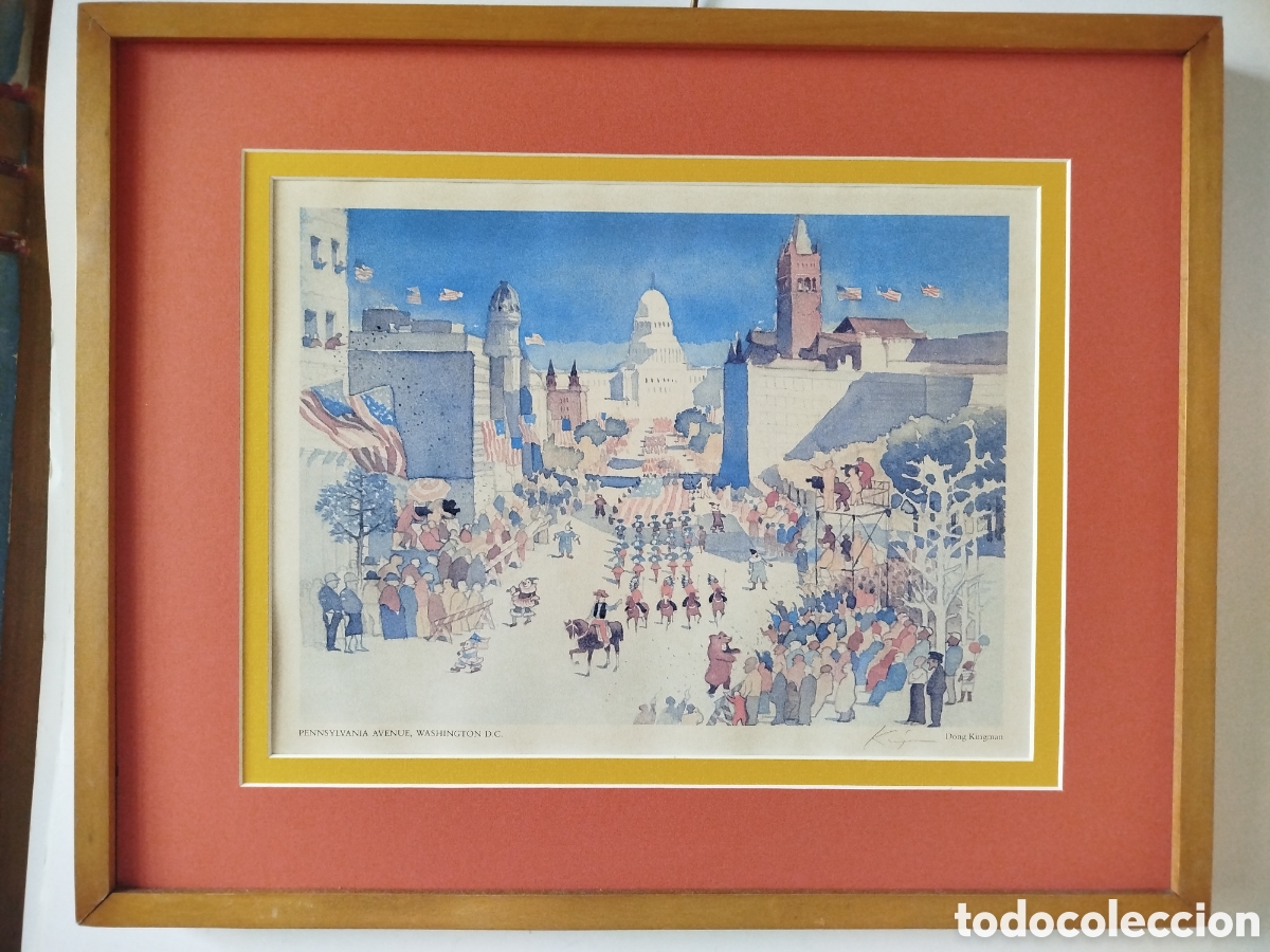 Otros Objetos de Arte: DONG KINGMAN. PENNSYLVANIA AVENUE WASHINGTON D.C. REPRODUCCI&Oacute;N EN OFFSET DE ACUARELA FIRMADA A LAPIZ