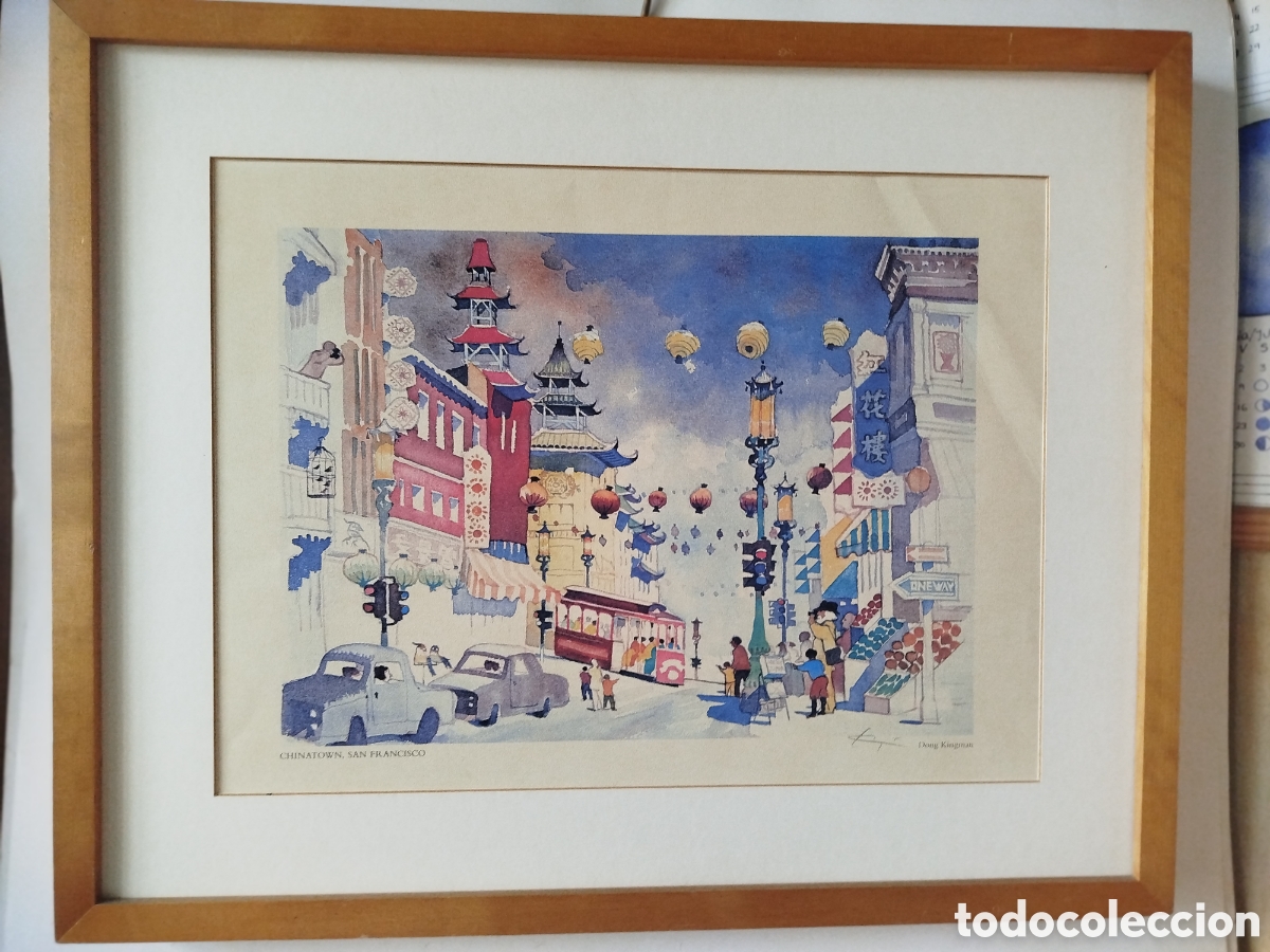 Otros Objetos de Arte: DONG KINGMAN. CHINATOWN. DAN FRANCISCO. REPRODUCCI&Oacute;N EN OFFSET DE ACUARELA FIRMADA A LAPIZ.