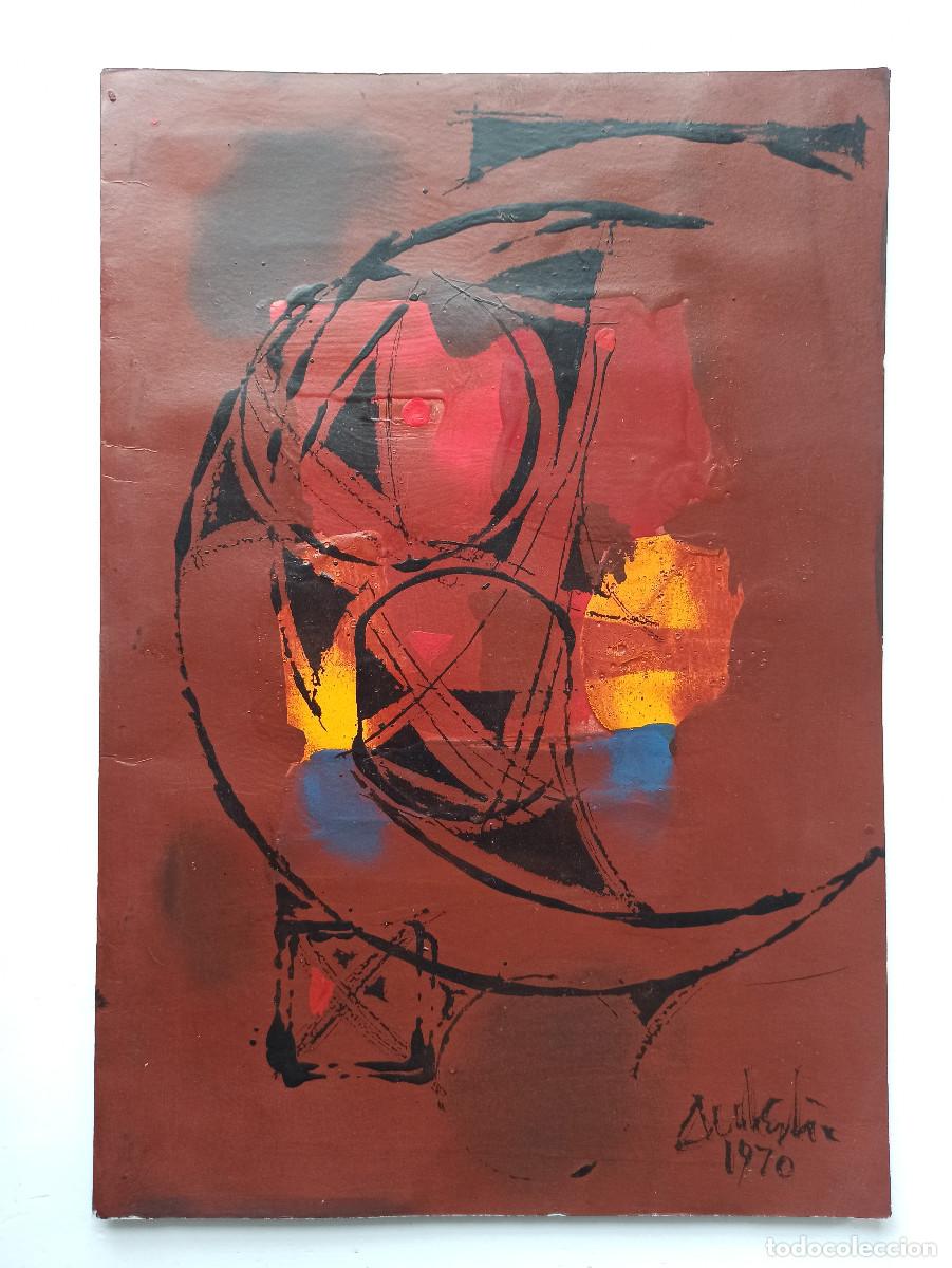Otros Objetos de Arte: La luna - obra + poema - Salvador de Aulestia 1970