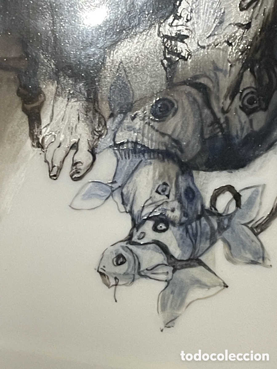 Otros objetos de arte: Vicente S&aacute;nchez Algora &ldquo;La pesca&rdquo; cer&aacute;mica Baviera - Foto 8