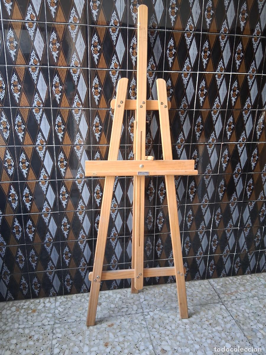 Otros objetos de arte: Caballete de pintor para pintar cuadros lienzos tr&iacute;pode de madera Setter - Foto 2