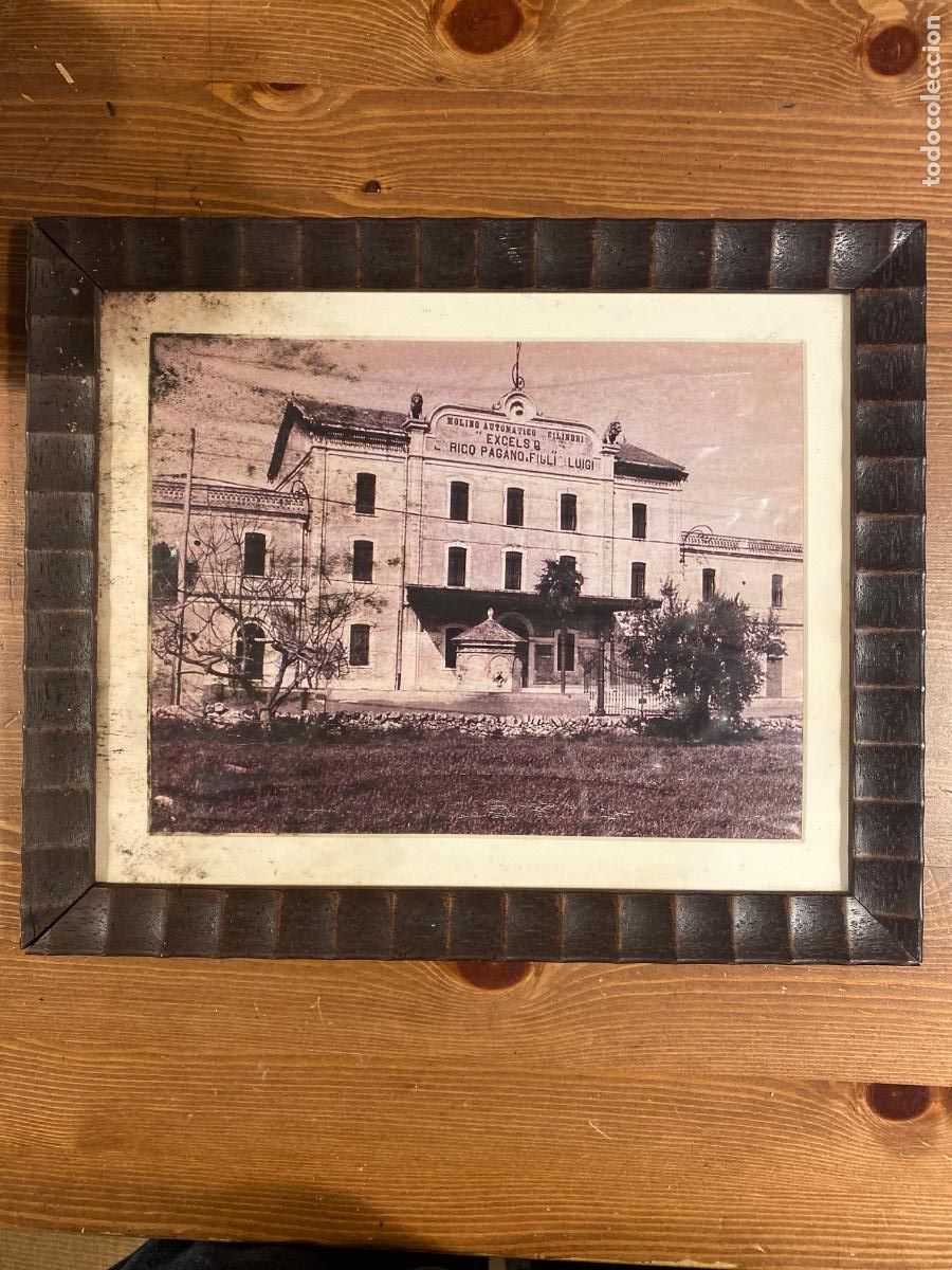 Otros Objetos de Arte: Fotograf&iacute;a Molino automatico Excels B. Rico Pagano. Figli e Luigi .Marco de madera