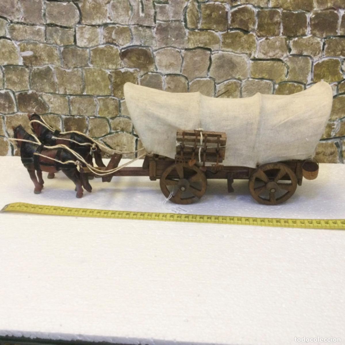 Otros objetos de arte: Carreta del Oeste. En madera y tela. Hecha a mano 45 cms. - Foto 2