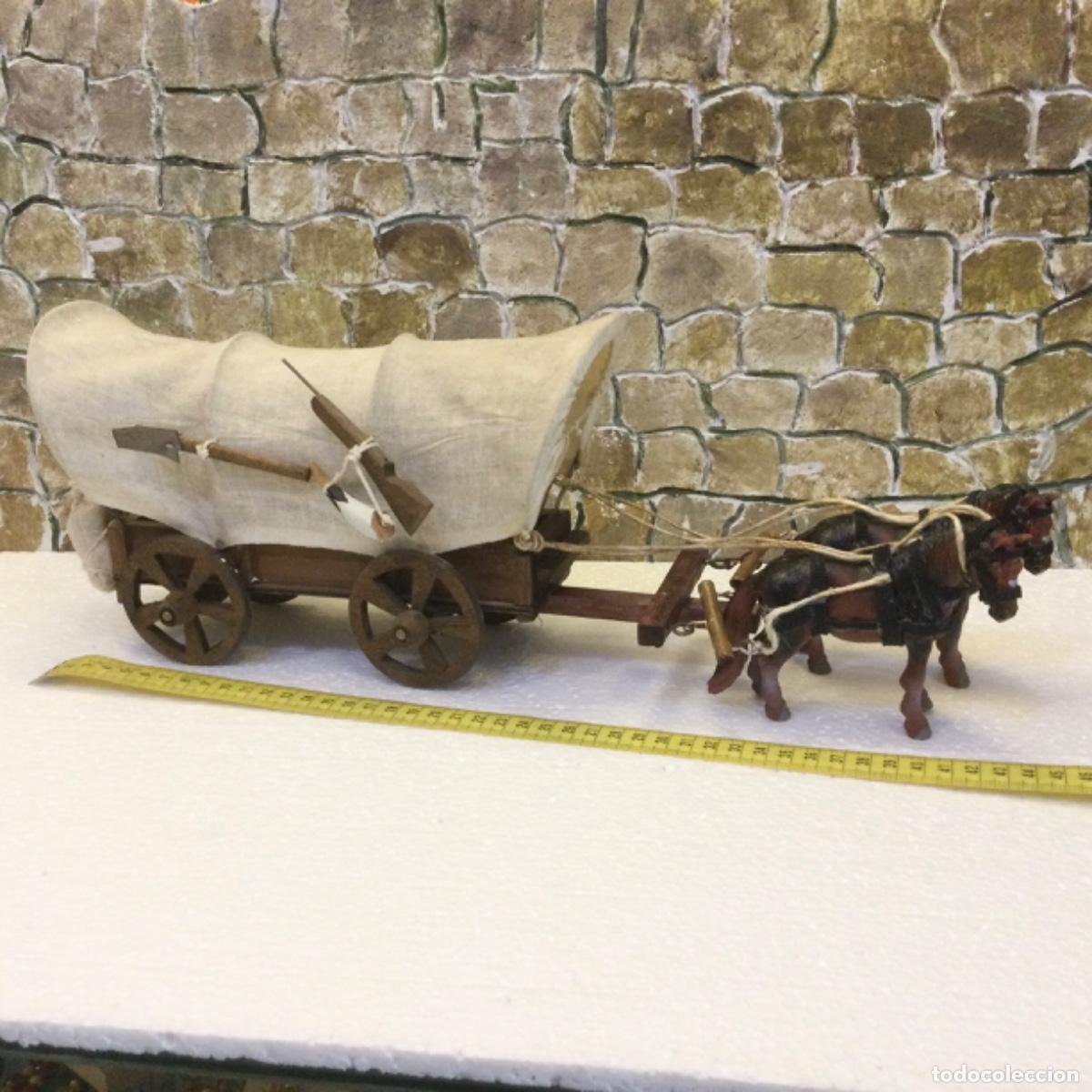 Otros objetos de arte: Carreta del Oeste. En madera y tela. Hecha a mano 45 cms. - Foto 3