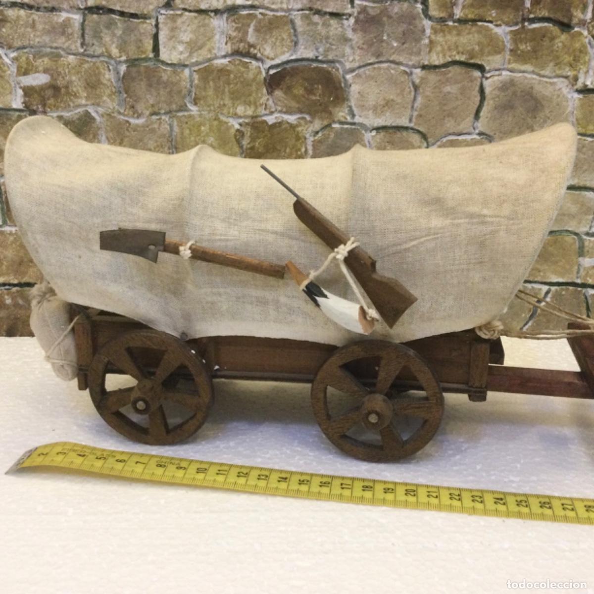 Otros objetos de arte: Carreta del Oeste. En madera y tela. Hecha a mano 45 cms. - Foto 4