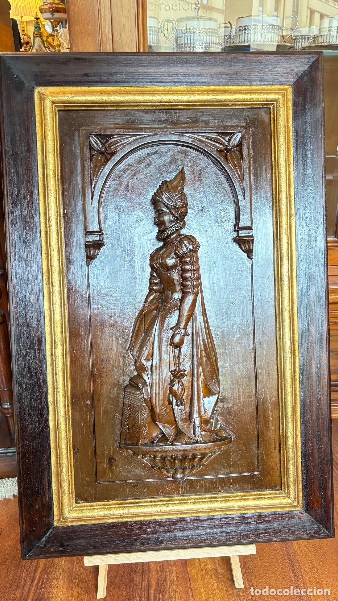Otros Objetos de Arte: Precioso Cuadro, De Madera, tallada antiguo