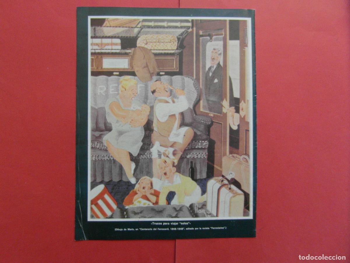 Art: PUBLICIDAD 1983 - LAMINA TRUCOS PARA VIAJAR SOLO EN TREN - DIBUJO MARIN FERROCARRIL RENFE MZA