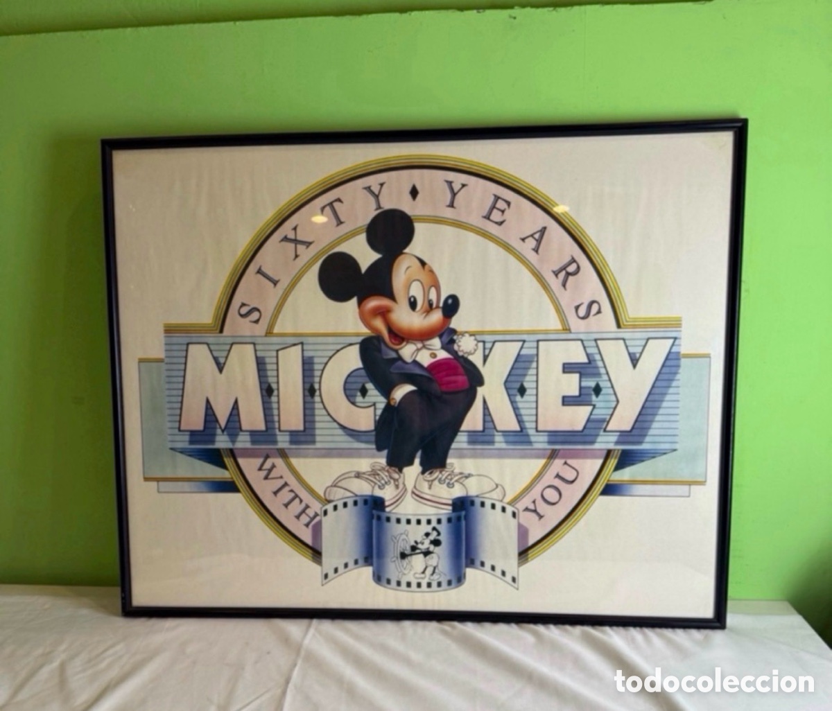Otros Objetos de Arte: Cuadro Mickey Mouse 60 Years Walt Disney Athena gran formato enmarcado
