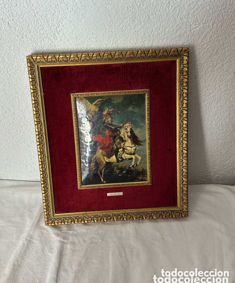 Art: Sant Jordi esmalte al fuego enmarcado estilo L. M. Van Loo