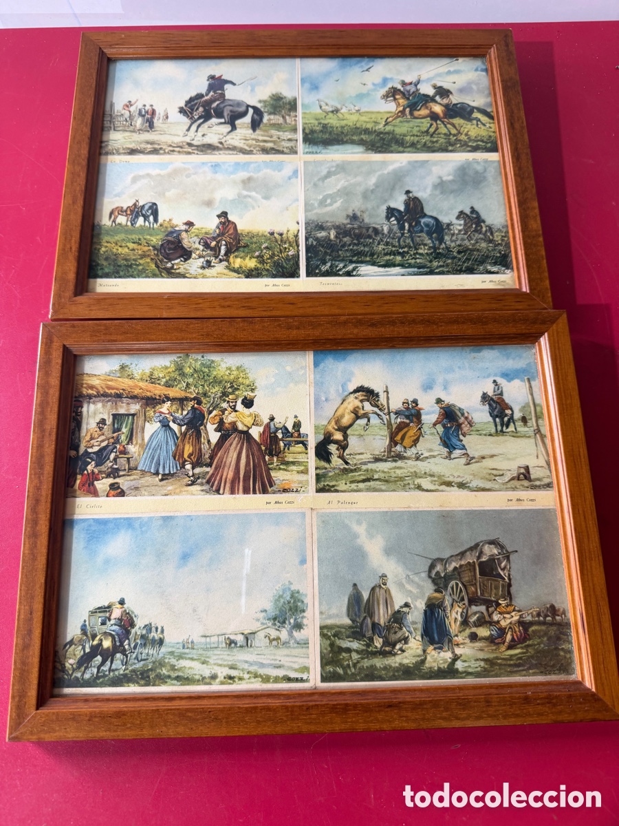 Otros Objetos de Arte: Pareja Cuadros Vintage Escenas Gauchescas