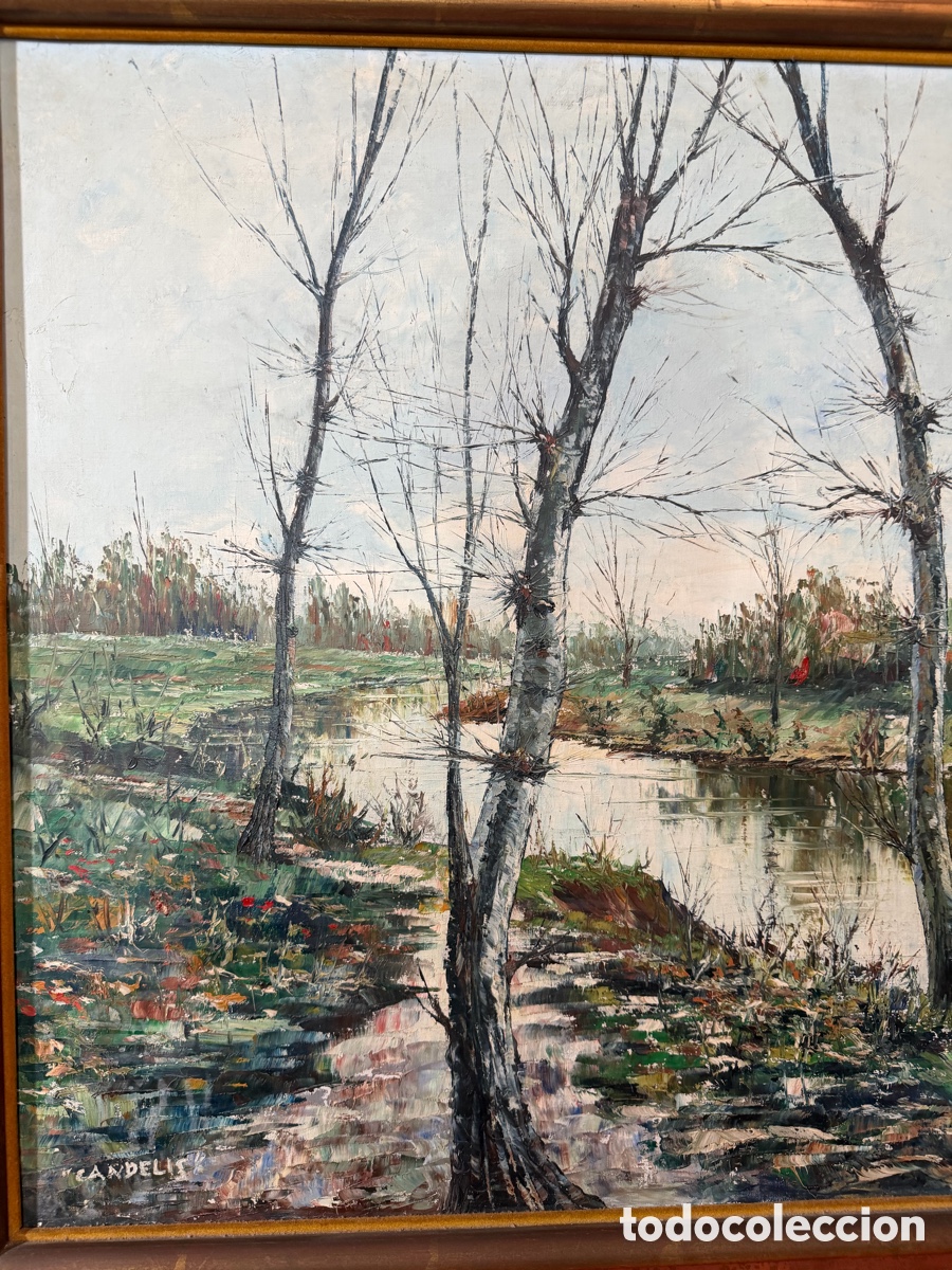 Otros objetos de arte: &Oacute;leo Lienzo Firmado Candelis - Foto 3