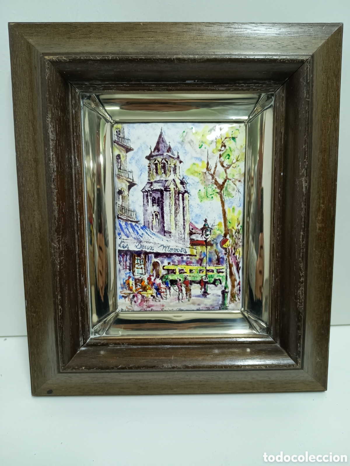 Other art objects: ESMALTE AL FUEGO SOBRE METAL - PARIS SAINT GERMAIN DES PRES - 28x24cm